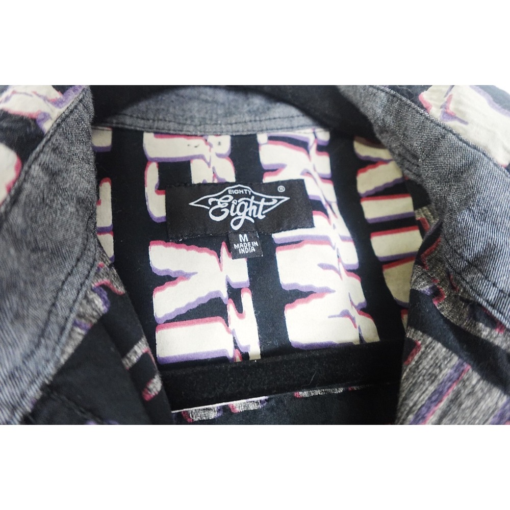 Eighty Eight "Mentally Gone" Allover Print Button Up Shirt Size M - Picture 3 of 6